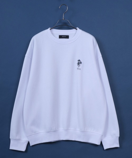 ANPAS（アンパス）の「ANPAS Fleece Lining Flower Embroidery Oversized SweatShirt/ANPAS 別注 裏起毛 花柄 フラワー ワンポイント刺繍 オーバーサイズ スウェット トップス トレーナー メンズ（スウェット・メンズ・ブラック系その他/ホワイト系その他2/ブラック系その他3/グレー系その他/ブラック系その他2/グレー系その他2/グレー系その他3/ホワイト系その他/ホワイト系その他3・M/L/LL）」の16枚目の写真