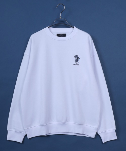 ANPAS（アンパス）の「ANPAS Fleece Lining Flower Embroidery Oversized SweatShirt/ANPAS 別注 裏起毛 花柄 フラワー ワンポイント刺繍 オーバーサイズ スウェット トップス トレーナー メンズ（スウェット・メンズ・ブラック系その他/ホワイト系その他2/ブラック系その他3/グレー系その他/ブラック系その他2/グレー系その他2/グレー系その他3/ホワイト系その他/ホワイト系その他3・M/L/LL）」の22枚目の写真