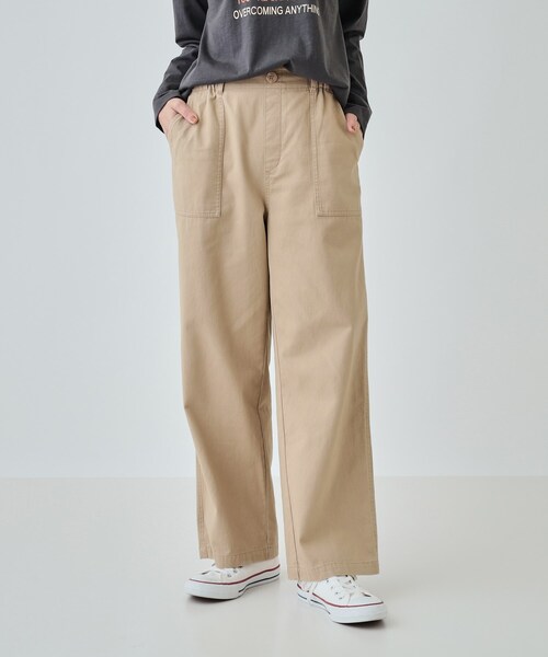 SHOO・LA・RUE（シューラルー）の「【洗える】程よいワイドシルエットですっきりと コットンベイカーパンツ（その他パンツ・レディース・オフホワイト/カーキ/ベージュ・02/03/04）」の8枚目の写真