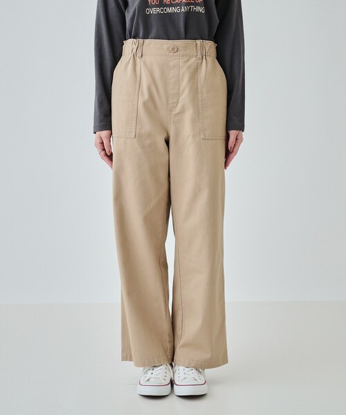 SHOO・LA・RUE（シューラルー）の「【洗える】程よいワイドシルエットですっきりと コットンベイカーパンツ（その他パンツ・レディース・オフホワイト/カーキ/ベージュ・02/03/04）」の17枚目の写真