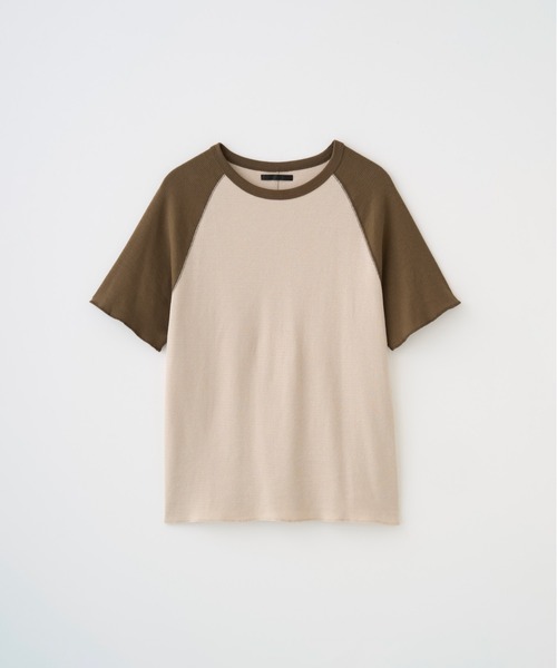 Juha(ユハ)の「RAGLAN SLEEVE THERMAL SS(Tシャツ/カットソー・メンズ・ベージュ/ホワイト×ブラック/チャコールグレー×ブラック・4/3)」の4枚目の写真