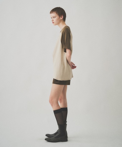 Juha(ユハ)の「RAGLAN SLEEVE THERMAL SS(Tシャツ/カットソー・メンズ・ベージュ/ホワイト×ブラック/チャコールグレー×ブラック・4/3)」の9枚目の写真