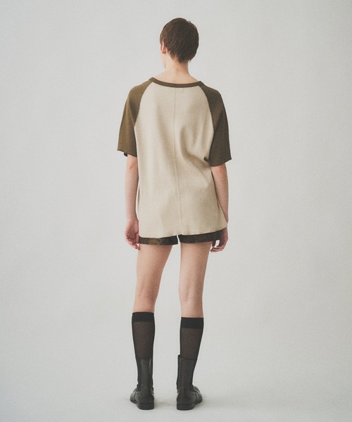 Juha(ユハ)の「RAGLAN SLEEVE THERMAL SS(Tシャツ/カットソー・メンズ・ベージュ/ホワイト×ブラック/チャコールグレー×ブラック・4/3)」の10枚目の写真