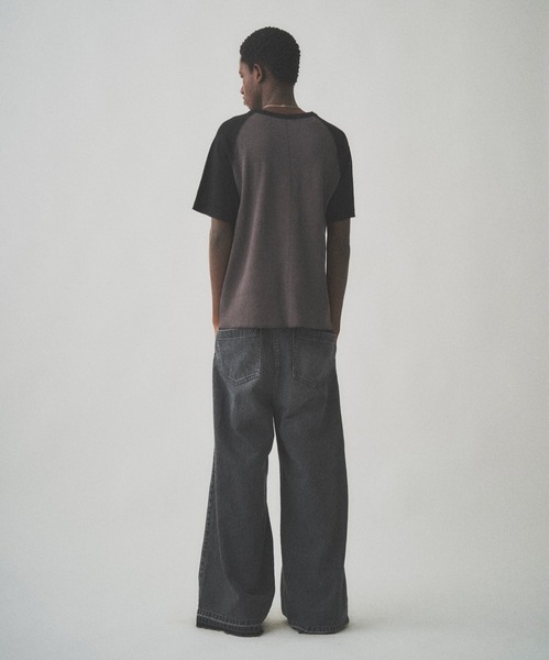 Juha(ユハ)の「RAGLAN SLEEVE THERMAL SS(Tシャツ/カットソー・メンズ・ベージュ/ホワイト×ブラック/チャコールグレー×ブラック・4/3)」の13枚目の写真