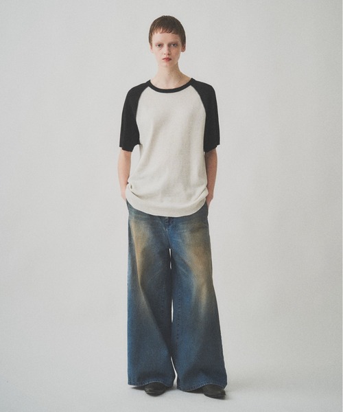 Juha(ユハ)の「RAGLAN SLEEVE THERMAL SS(Tシャツ/カットソー・メンズ・ベージュ/ホワイト×ブラック/チャコールグレー×ブラック・4/3)」の15枚目の写真