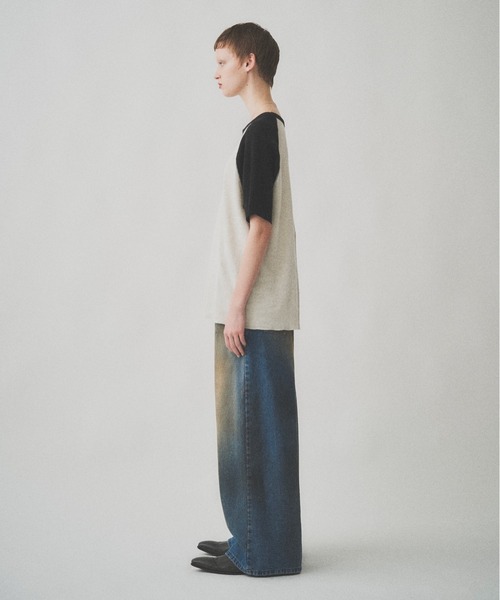 Juha(ユハ)の「RAGLAN SLEEVE THERMAL SS(Tシャツ/カットソー・メンズ・ベージュ/ホワイト×ブラック/チャコールグレー×ブラック・4/3)」の16枚目の写真