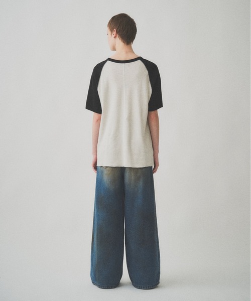Juha(ユハ)の「RAGLAN SLEEVE THERMAL SS(Tシャツ/カットソー・メンズ・ベージュ/ホワイト×ブラック/チャコールグレー×ブラック・4/3)」の17枚目の写真