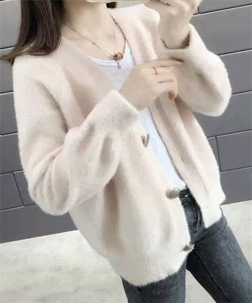 FREE STYLISTS(フリー スタイリスト)の「Vネックニットカーディガン(カーディガン/ボレロ・レディース・ベージュ/ホワイト/ピンク/オリーブ/ブルーグリーン・FREE)」の10枚目の写真