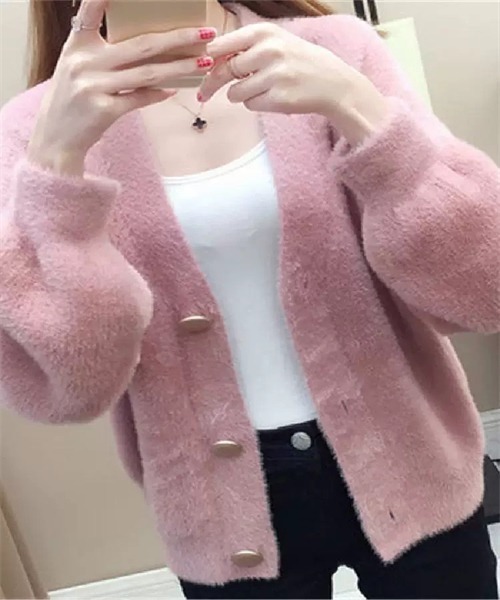 FREE STYLISTS(フリー スタイリスト)の「Vネックニットカーディガン(カーディガン/ボレロ・レディース・ベージュ/ホワイト/ピンク/オリーブ/ブルーグリーン・FREE)」の14枚目の写真