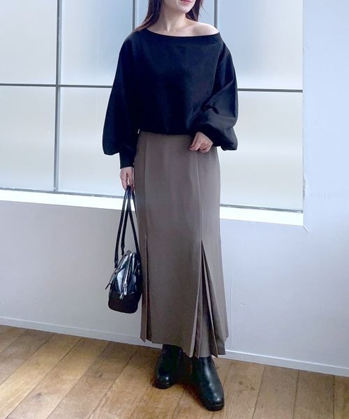 mysty woman（ミスティウーマン）の「【スタッフプロデュース/WEB限定】あんず企画・ワンショルスウェットプルオーバー　149815（スウェット・レディース・ブラック/ライトブルー/ライトグレー・FREE）」の7枚目の写真