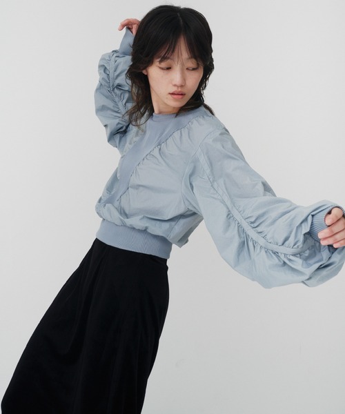 THINGS THAT MATTER（シングス ザット マター）の「STONE NYLON GATHER PULLOVER / ストーンナイロンギャザープルオーバー（その他トップス・レディース・ホワイト/グレー/ブラック・FREE）」の17枚目の写真