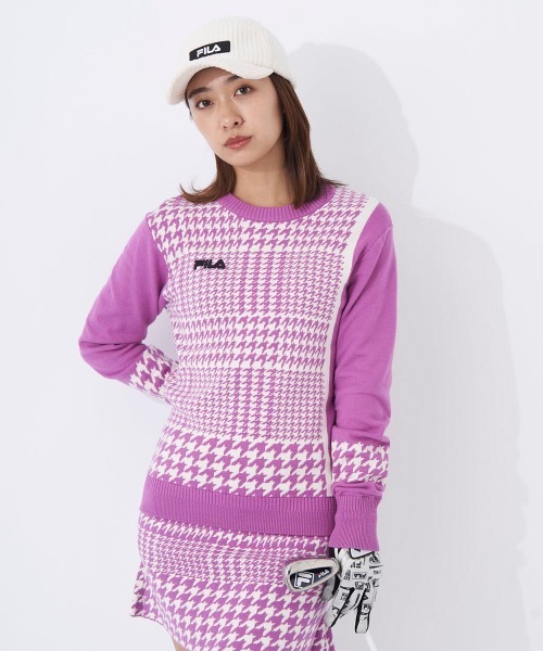 【セール】【FILA GOLF/フィラゴルフ】レディースアシメントリーデザインセーター ゴルフ（ニット/セーター）｜FILA GOLF（フィラゴルフ ）