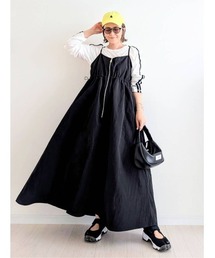 CORNERS by yui | 【CORNERS by yui】ナイロンドロストZIPキャミワンピース(ワンピース)