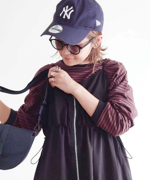 CORNERS by yui（コーナーズバイユイ）の「【CORNERS by yui】ナイロンドロストZIPキャミワンピース（ワンピース・レディース・ブラック/グレー/ブラウン/カーキ/ホワイト・M）」の9枚目の写真