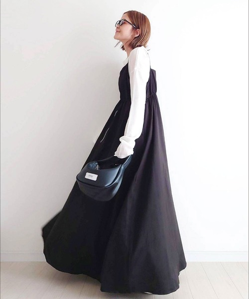 CORNERS by yui（コーナーズバイユイ）の「【CORNERS by yui】ナイロンドロストZIPキャミワンピース（ワンピース・レディース・ブラック/グレー/ブラウン/カーキ/ホワイト・M）」の10枚目の写真