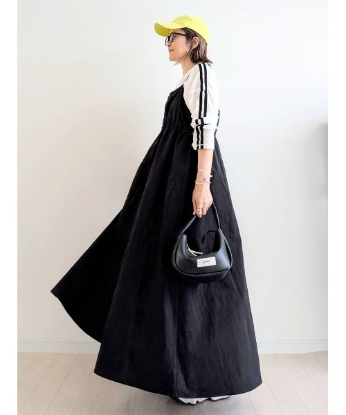 mifumi■yuiワンピース/キナリ RINコラボ】リネン染色ドライフラワープリントワンピース