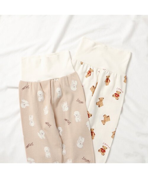 apres les cours（アプレレクール）の「くま・ビションフリーゼ柄裏毛パジャマ（ルームウェア/パジャマ・キッズ・ベージュ/キナリ・80/90/100/110/120/130）」の5枚目の写真