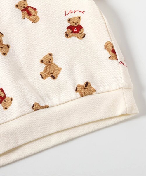 apres les cours（アプレレクール）の「くま・ビションフリーゼ柄裏毛パジャマ（ルームウェア/パジャマ・キッズ・ベージュ/キナリ・80/90/100/110/120/130）」の8枚目の写真