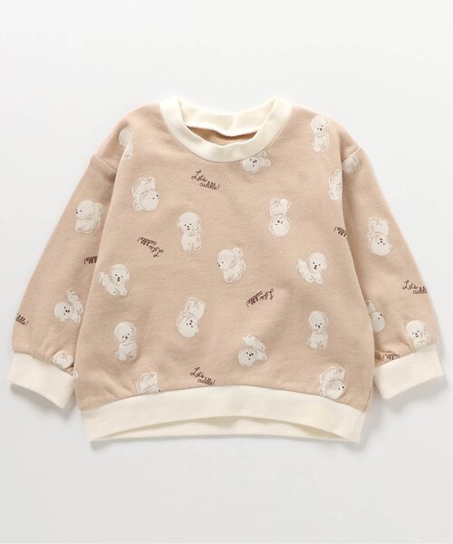 apres les cours（アプレレクール）の「くま・ビションフリーゼ柄裏毛パジャマ（ルームウェア/パジャマ・キッズ・ベージュ/キナリ・80/90/100/110/120/130）」の14枚目の写真