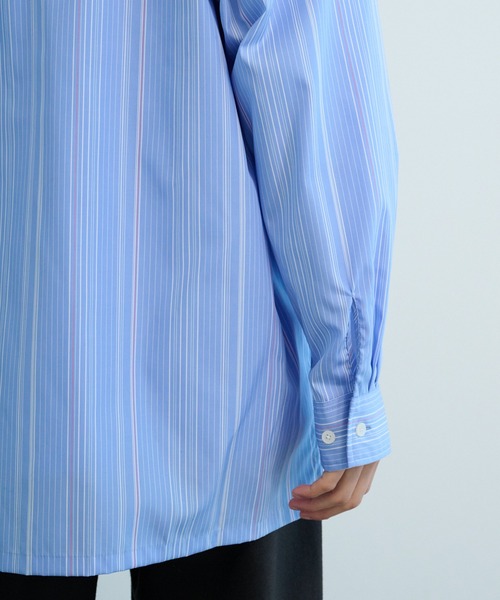 【PUBLIC TOKYO】ストライプシャツ PUBLIC TOKYO（パブリックトウキョウ） シャツ シルキーシアー