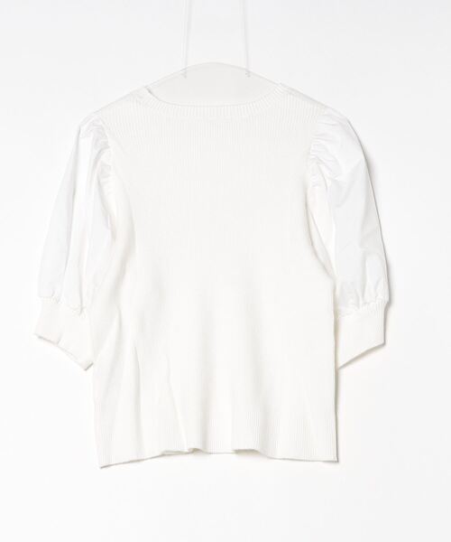 JETSET SOLO PLUS （ジェットセットソロプラス）の「異素材ボリュームスリーブリブニット（ニット/セーター・レディース・イエロー/オフホワイト/ブラック/ブルー・FREE）」の5枚目の写真