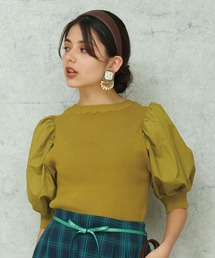 JETSET SOLO PLUS  | 異素材ボリュームスリーブリブニット(ニット/セーター)