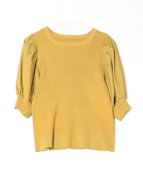JETSET SOLO PLUS （ジェットセットソロプラス）の「異素材ボリュームスリーブリブニット（ニット/セーター・レディース・イエロー/オフホワイト/ブラック/ブルー・FREE）」の21枚目の写真
