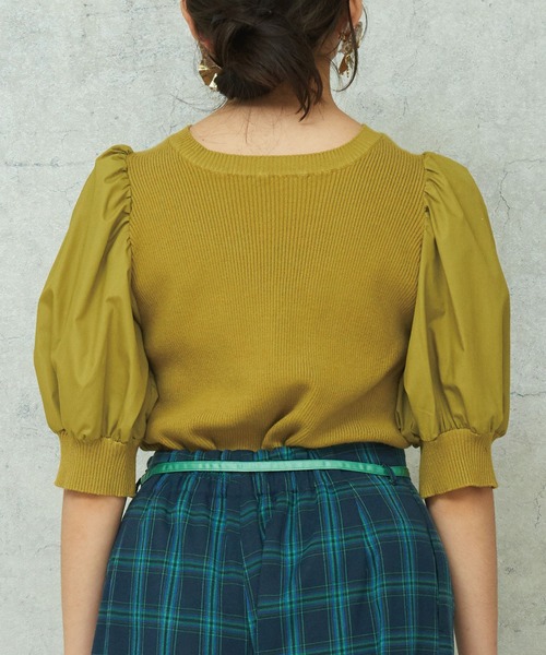 JETSET SOLO PLUS （ジェットセットソロプラス）の「異素材ボリュームスリーブリブニット（ニット/セーター・レディース・イエロー/オフホワイト/ブラック/ブルー・FREE）」の17枚目の写真