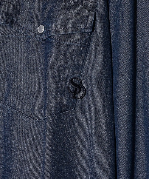 【SOEMDIFF】ワンポイント長袖デニムシャツ メンズ ウエスタンシャツ 冬服（シャツ/ブラウス）｜SOMEDIFF（サムディフ）