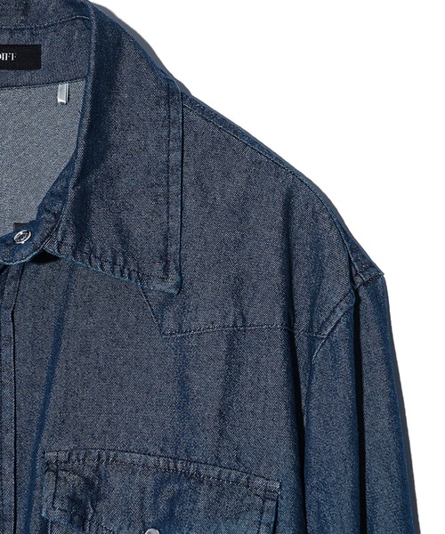 【SOEMDIFF】ワンポイント長袖デニムシャツ メンズ ウエスタンシャツ 冬服（シャツ/ブラウス）｜SOMEDIFF（サムディフ）