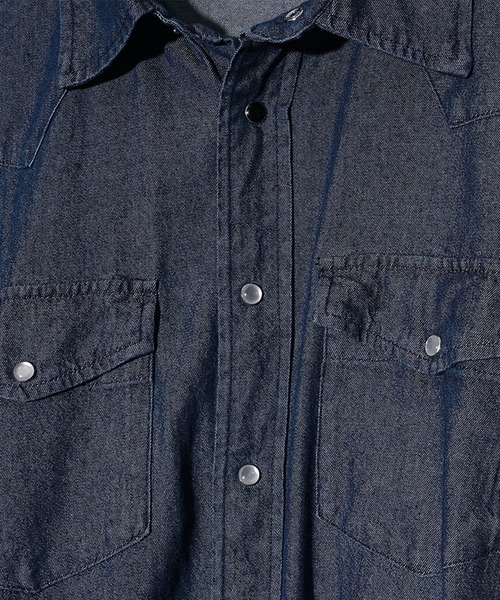 【SOEMDIFF】ワンポイント長袖デニムシャツ メンズ ウエスタンシャツ 冬服（シャツ/ブラウス）｜SOMEDIFF（サムディフ）