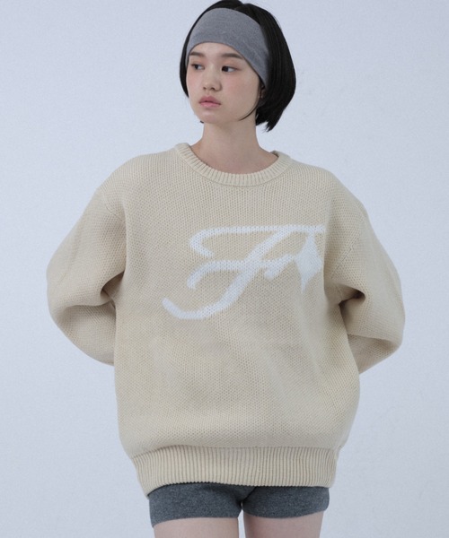 FCMM(エフシーエムエム)の「STAR LOGO KNIT/スターロゴニット(ニット/セーター・レディース・ネイビー/ブラック/アイボリー・LARGE/MEDIUM)」の3枚目の写真