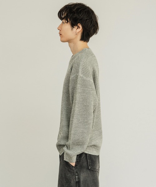 improves(インプローブス)の「畦編み クルーネック ニットセーター(ニット/セーター・メンズ・ワイン/ブルーグレー/ブラック/グレー/ベージュ/ホワイト・LARGE/MEDIUM)」の15枚目の写真