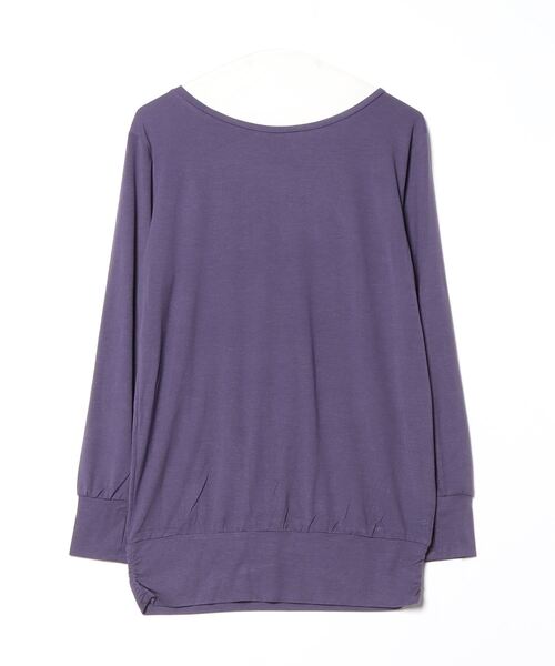 TIGORA(ティゴラ)の「ティゴラ TIGORA フィットネス チュニック丈裾ギャザー長袖Tシャツ(Tシャツ/カットソー・レディース・パープル/グリーン/ブラック・S/M/L/XL)」の3枚目の写真