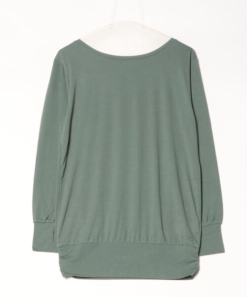 TIGORA(ティゴラ)の「ティゴラ TIGORA フィットネス チュニック丈裾ギャザー長袖Tシャツ(Tシャツ/カットソー・レディース・パープル/グリーン/ブラック・S/M/L/XL)」の1枚目の写真