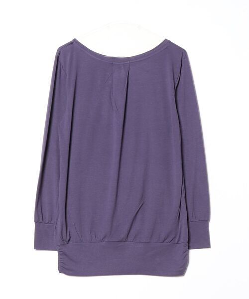 TIGORA(ティゴラ)の「ティゴラ TIGORA フィットネス チュニック丈裾ギャザー長袖Tシャツ(Tシャツ/カットソー・レディース・パープル/グリーン/ブラック・S/M/L/XL)」の4枚目の写真