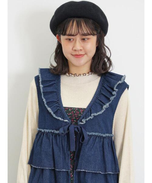 Samansa Mos2（サマンサ モスモス）の「◎フリルティアードベスト（ベスト・レディース・ブラック/ブルー/カーキ・F）」の3枚目の写真