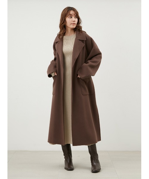 Mila Owen(ミラオーウェン)の「ウールロングコート(その他アウター・レディース・チャコールグレー/ブラウン/イエロー・0/1)」の5枚目の写真