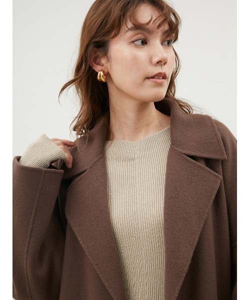 Mila Owen(ミラオーウェン)の「ウールロングコート(その他アウター・レディース・チャコールグレー/ブラウン/イエロー・0/1)」の9枚目の写真