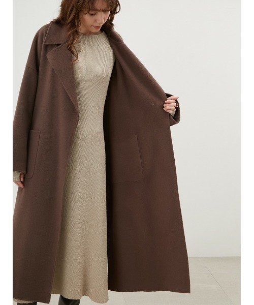 Mila Owen(ミラオーウェン)の「ウールロングコート(その他アウター・レディース・チャコールグレー/ブラウン/イエロー・0/1)」の16枚目の写真