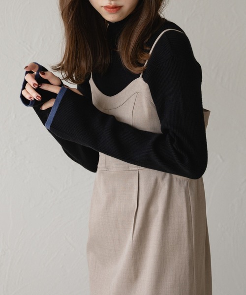 raffime（ラフィミー）の「バックデザインナローキャミワンピース（ワンピース・レディース・ベージュ/ダークブラウン/チャコールグレー・フリー）」の20枚目の写真