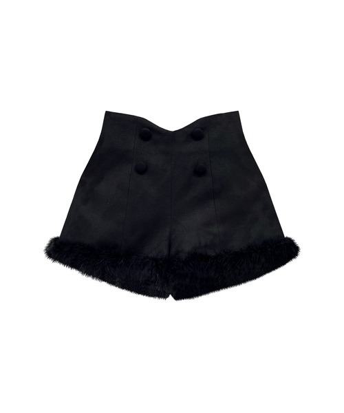 Honey Cinnamon（ハニーシナモン）の「裾フェザーハイウエストショートパンツ（その他パンツ・レディース・ホワイト/ブラック・FREE）」の4枚目の写真