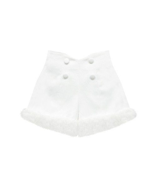 Honey Cinnamon（ハニーシナモン）の「裾フェザーハイウエストショートパンツ（その他パンツ・レディース・ホワイト/ブラック・FREE）」の7枚目の写真