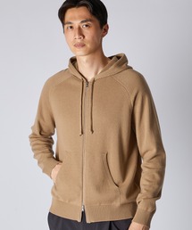 CASHMERE ZIP UP KNIT HOODIE【カシミア ジップアップ ニット フーディー】