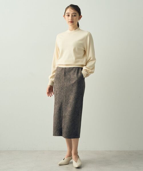 【セール】フラワー柄フェイクスエードスカート（スカート）｜YECCA VECCA（イェッカヴェッカ）