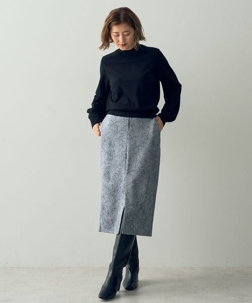 【セール】フラワー柄フェイクスエードスカート（スカート）｜YECCA VECCA（イェッカヴェッカ）