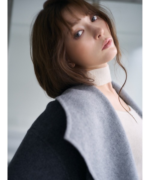 FRAY I.D（フレイアイディー）の「リバーロングコート（チェスターコート・レディース・グレー/キャメル/アイボリー・0/1）」の4枚目の写真