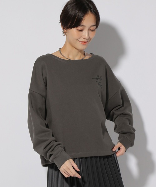 Elura（エルーラ）の「＜ELSTAFF企画＞大人ロゴスウェット/149159（スウェット・レディース・チャコールグレー/ベージュ・LARGE/MEDIUM）」の2枚目の写真