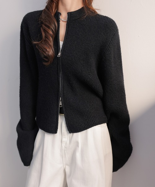 風合いを、楽しむ。クルーネックダブルジップカーディガン