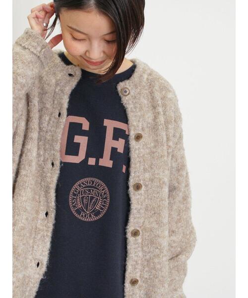 Samansa Mos2（サマンサ モスモス）の「飛び裏毛ロゴプリントゆるスウェット（Tシャツ/カットソー・レディース・ブラウン/ベージュ/ネイビー/グレー・F）」の13枚目の写真